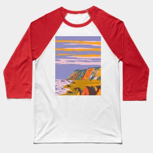 Gay Head Cliffs on Martha's Vineyard Cape Cod in Massachusetts USA WPA Art Poster Baseball T-Shirt